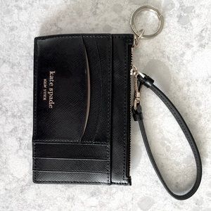 Kate Spade Spencer Black Leather Card Case Wristlet